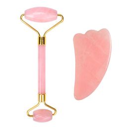 UNIQ Jade Roller Rosenquarz + Guasha Stein | für das Gesicht