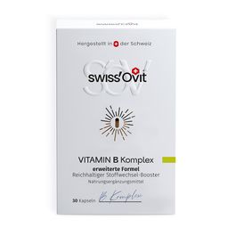 SwissOvit Vitamin B-Komplex, Stoffwechsel-Booster gegen Müdigkeit + Erschöpfung, vegan