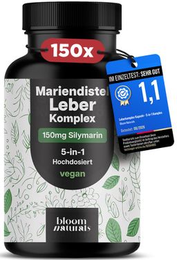 Mariendistel Artischocke Löwenzahn Komplex - 150 vegane Kapseln - mit Cholin - Bloom Naturals®