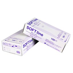 megro SOFTline Nitril Handschuhe lila Tattoo puderfrei 100 Stück Gr. L