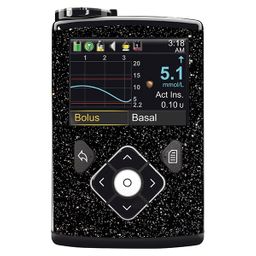 Diasticker® Minimed Sticker inkl. Clip (600/700er-Serie) "Schwarz Glitzer"