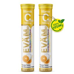 EVÄM Vitamin C 1000 Hochdosiert Brausetabletten - 2er Pack