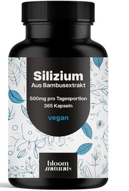 Silizium Kapseln - 365 Kapseln - 500 mg Silizium pro Tagesdosis - Bloom Naturals®