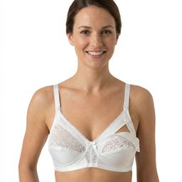 MYSANITY® Still BH aus Baumwolle mit Spitze, Cup C, Weiß