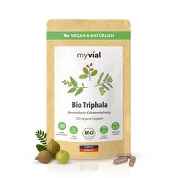 myvial® Bio Triphala Kapseln - 120 St mit Amalaki, Bibhitaki & Haritaki - vegan