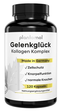 plantomol® Kollagen Kapseln mit 1000mg Collagen und Hyaluron - Typ 1-3 für Gelenke - Gelenkglück