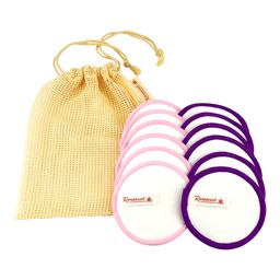 Rosenrot Naturkosmetik - Waschbare Abschminkpads - 12 Pads mit praktischem Wäschesack.