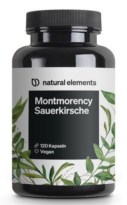 natural elements Montmorency Sauerkirsche – 1.100mg Extrakt pro Tagesdosis – 120 Kapseln