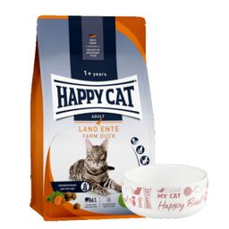 Happy Cat Culinary Adult Land-Ente + Futternapf für Katzen