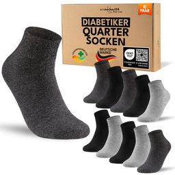 Diabetiker Quarter Socken mit Komfortbund ohne Gummi & ohne Naht für Damen und Herren