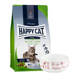 Happy Cat Culinary Adult Weide-Lamm + Keramiknapf für Katzen