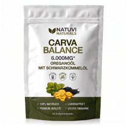 NATUVI NATURALS Carva Balance Oreganoöl Kapseln mit Schwarzkümmelöl