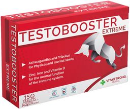 Testobooster Extreme - Testosteron & Vitalität, mit Zink, Ashwagandha & Tribulus, Eisen & Vitamin D