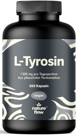 L-Tyrosin Hochdosiert - 365 Kapseln - 1300 mg L-Tyrosin pro Tag - Nature Flow®