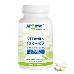APOrtha® Vitamin D3 10.000 IE + Natto Vitamin K2 MK-7 Cyclo® Tabletten - 200 µg