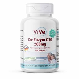 Vive Supplements | Co-Enzym Q10 200mg - 200 Kapseln - schluckfreundlich - Ubichinon - vegan