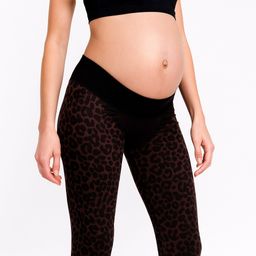 MYSANITY® Umstandsleggings Leo Tabak mit Stützband