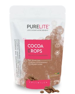 PURELITE Schoko Drops Vollmilch - vegetarische Schokolade ohne Zuckerzusatz