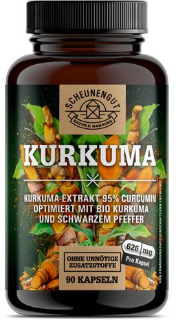 Scheunengut® Kurkuma Komplex | Bio Kurkuma (95% Curcumin) optimiert mit Piperin