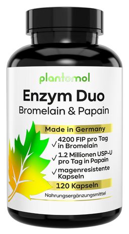 plantomol® Verdauungsenzyme Komplex mit Papain & Bromelain aus Ananas-Extrakt - Enzym Duo