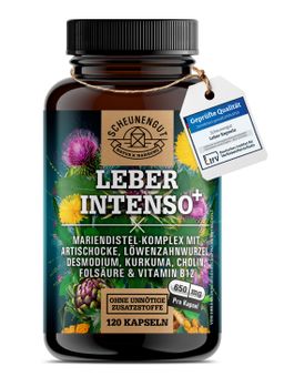 Scheunengut® LEBER INTENSO+ | Extra starker Leber Komplex mit Cholin | für Stoffwechsel & Leber 🌿