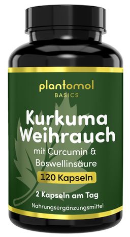 plantomol® Basics - Kurkuma Weihrauch-Kapseln mit 30mg Curcumin & 330mg Boswellinsäure pro Tag