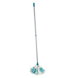 Leifheit Wischmopp Power Mop 3in1 Telescope, Bodenwischer mit Stiel, Kunststoff, Blau, Weiß