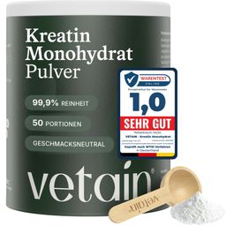 VETAIN Kreatin Monohydrat - ultrafein & hoch löslich - veganes Creatin Monohydrat - TESTSIEGER