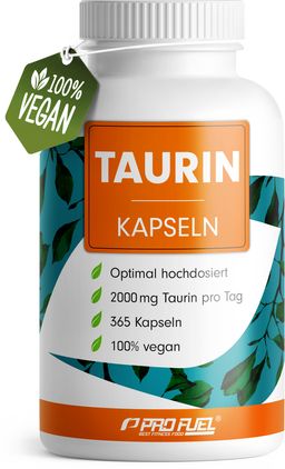 ProFuel - Taurin Kapseln 365x - optimal hochdosiert mit 2000 mg Taurin pro Tag