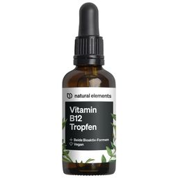natural elements Vitamin B12 Tropfen – 50ml – 500µg B12 pro Tropfen – Methyl- & Adenosylcobalamin