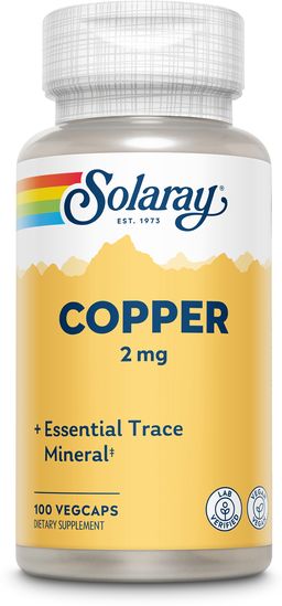 Solaray Kupfer 2 mg Kapseln als Aminosäurechelat, essentielles Spurenelement, vegan, hypoallergen