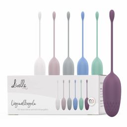 Livella Beckenbodentrainer mit 6 Gewichten 25-110 g - Vaginalkugeln aus Silikon mit Rückholband