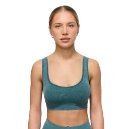 GymBeam Sport-BH Damen nahtlos mit breiten Trägern und Modell Petrol