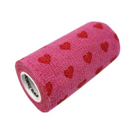 LisaCare kohäsive Bandage - Herzen Rosa - 10cm x 4,5m