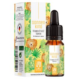 Vitamin D3 & K2 Tropfen für Kinder ab 4 - 500 IE Vitamin D aus Flechten - Sonnenkind - NATURTREU®