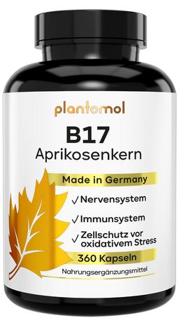 plantomol® Aprikosenkerne Kapseln mit natürlichem Vitamin B17 sowie Vitamin C aus Hagebutte