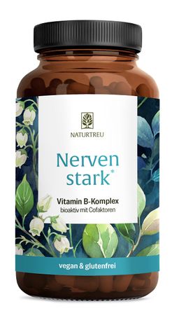 Vitamin B Komplex 8 B-Vitamine 3 Cofaktoren 120 vegane Kapseln Nervenstark NATURTREU®