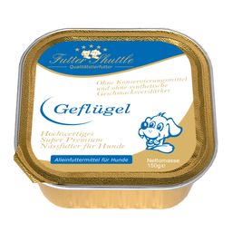Hochwertiges Nassfutter Geflügel für Hunde, in praktischen Portion Schalen