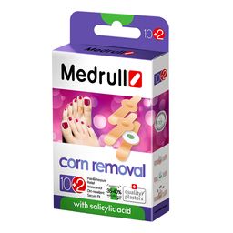 Medrull Hühneraugenpflaster | Hornhautpflaster mit Salicylsäure, druckentlastend, 10+2 gratis