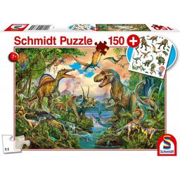 schmidt Puzzle Dinosaurier 150 Teile + Geschenk (Tattoos)
