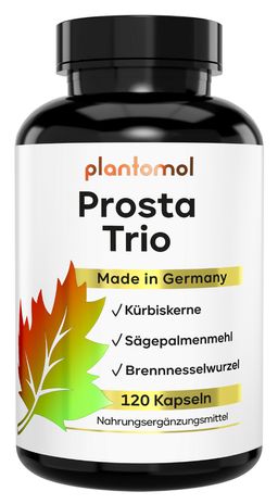 plantomol® Prostata Komplex mit Kürbiskern Sägepalme Brennnessel - Brennessel Kapseln - Prosta Trio