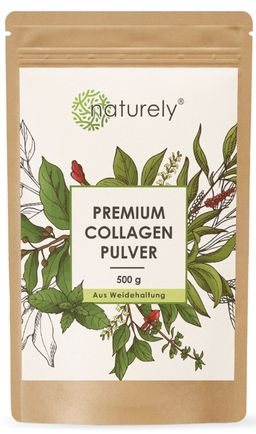 Kollagen Pulver Glow Up (500 g) - Hydrolysiertes Collagen Rinder Weidehaltung Beauty Drink Hyaluron