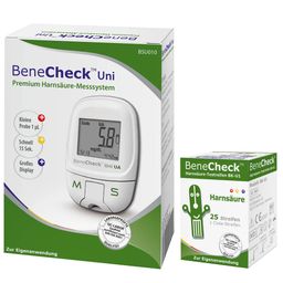 BeneCheck Harnsäure-Messgerät Premium- Kombi Set mit Teststreifen