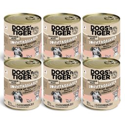 Dogs’n Tiger Adult Hundefutter, Sonntagsjäger, Hunde Nassfutter, Wild, Geflügel, Birne & Karotte