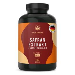 Safran Extrakt 30 mg Affron® mit Vitamin B1 & B3 - 150 Safran Kapseln hochdosiert - TRUE NATURE®