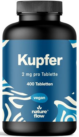 Kupfer Bisglycinat Hochdosiert - 400 Tabletten - Langzeitvorrat - Nature Flow