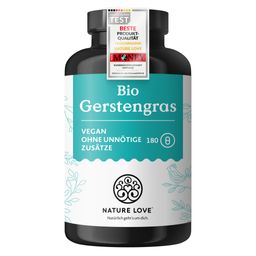 NATURE LOVE® Bio Gerstengras - 180 Kapseln - 500mg pro Kapsel - aus deutschem Anbau