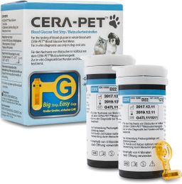 Cera-Pet Blutzuckerteststreifen für Haustiere (Hunde und Katzen) - Heimtest zur Diabetes-Messung