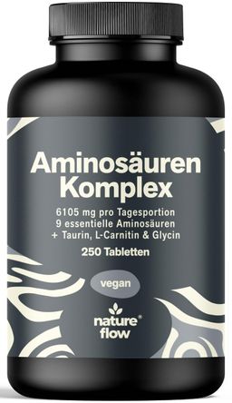 Nature Flow Aminosäuren Komplex Tabletten Hochdosiert - 250 Tabletten - 42 Tage Vorrat