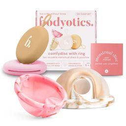 Bodyotics Menstruationsscheiben, Bodyotics Comfydisc Wiederverwendbar, 2 Stück, Pink & Beige